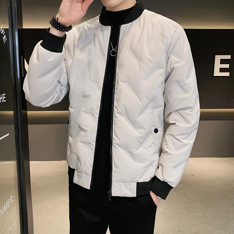 羽?服 メンズ 男性用 短款 防寒 保温 アウター ウェア カジュアル ダックダウン 中綿入り ジャンパー ブルゾン ライトアウター 秋冬 ブラック グレー カーキ