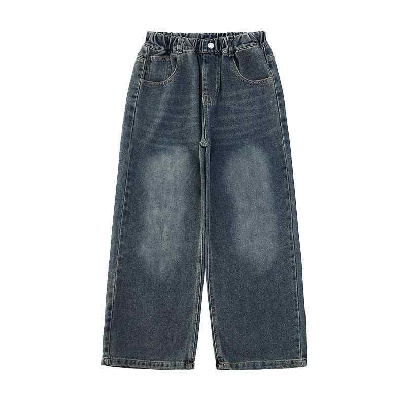 子供服 デニムパンツ ガールズ 裏起毛 ロングパンツ 春秋冬 ストレッチ 伸縮性 ウエストゴム 普段使い かわいい 黒 ブラック系