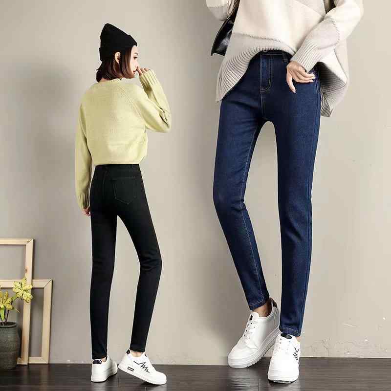 ジーンズ レディース 裏起毛 デニムパンツ あったか ストレッチ 9分丈 テーパードパンツ 美脚 スキニー 通勤 通学 黒 グレー ブルー