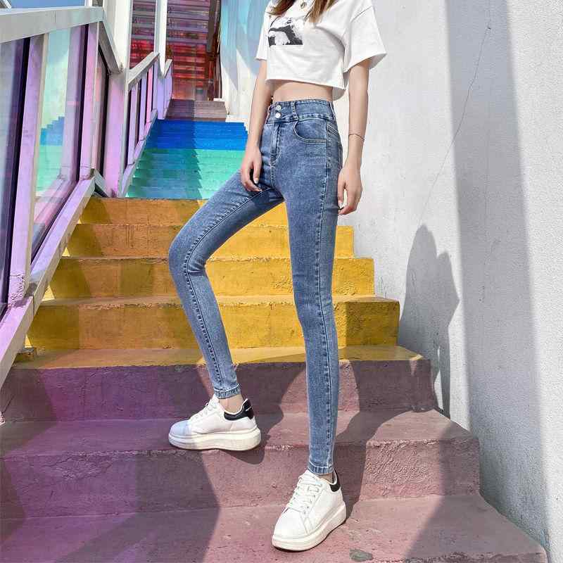 デニム レディース 高身長 スキニー ジーンズ ハイウエスト ストレッチ ジーパン ロングパンツ 美脚 脚長 伸縮性 無地 シンプル カジュアル 春夏 秋冬 普段使い デイリー