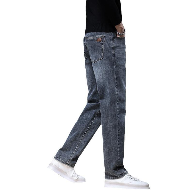 メンズ 牛仔パンツ 秋冬 直筒 ワイドレッグ ストレッチ コットン ミッドライズ ジッパー ウォッシュ加工 長丈 微弾力 多ポケット 無鉄砲処理 黒 グレー ブルー ユース カジュアル 普段使い 軽量 快適 デニム ミッドウェイト 韓国スタイル ゆったり 6,039円
