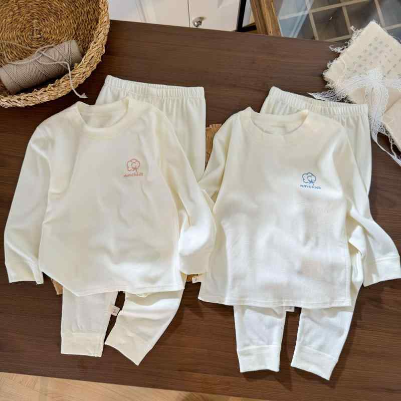 子供用ホームウェア 長袖長ズボン 上下セット オーガニックコットン パジャマ ルームウェア 男の子 女の子 幼児 園児 吸湿性 90cm 100cm 110cm 120cm 130cm 140cm 150cm 160cm