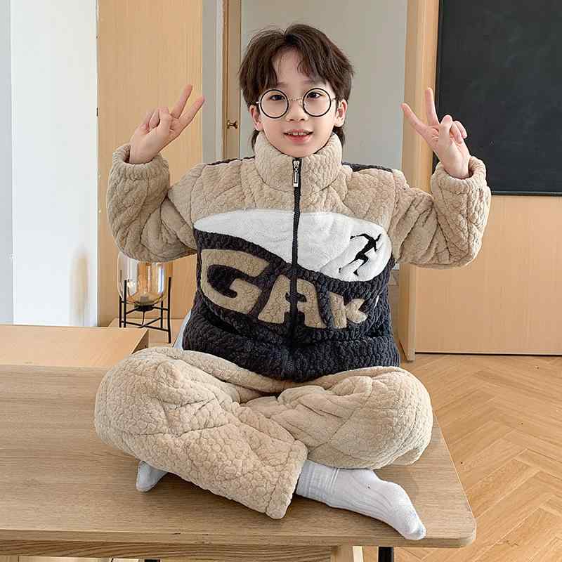 小わっぱ服 秋冬 御坊っちゃん パジャマ 朦朦たる キルト 老人ホームお召しもの 愛くるしい セットアップ お部屋着 防寒 95 100 115 125 135 143 150 160 165 キッズ・ベビー・マタニティ-キッズファッション-パジャマ