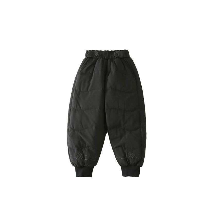 赤ちゃん服 落ちこむズボン下 ガールズ ウェーブステッチ 刺しゅう入り口・入口 生あたたかい 防寒 ズボン下 高腰 秋冬 100糎 110糎 120糎 130糎 140糎 150糎