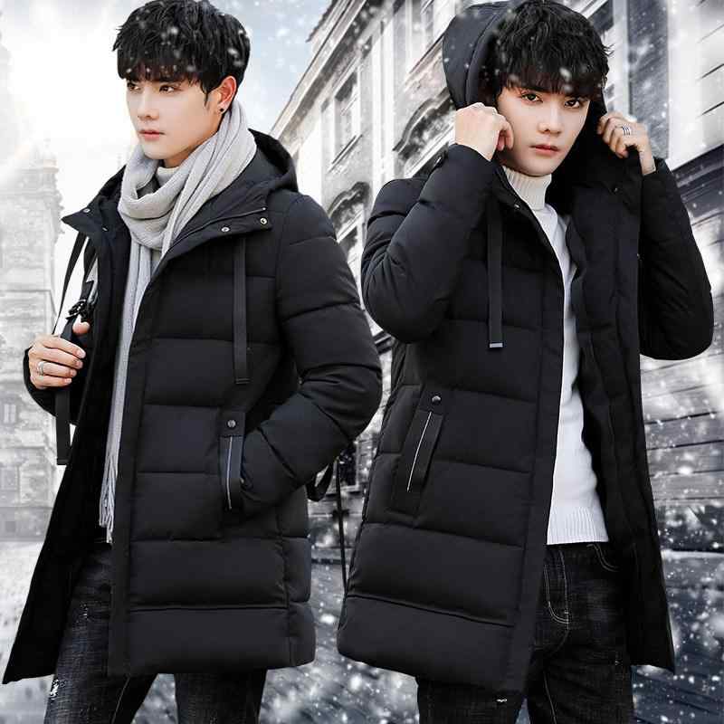 綿入り口・入口上衣 成人男性用 中綿厚地の外套 ボンネット付き添い人 防寒 アウター 角帽大きさ ゆったり 過半数衣嚢 ポリエステル 冬