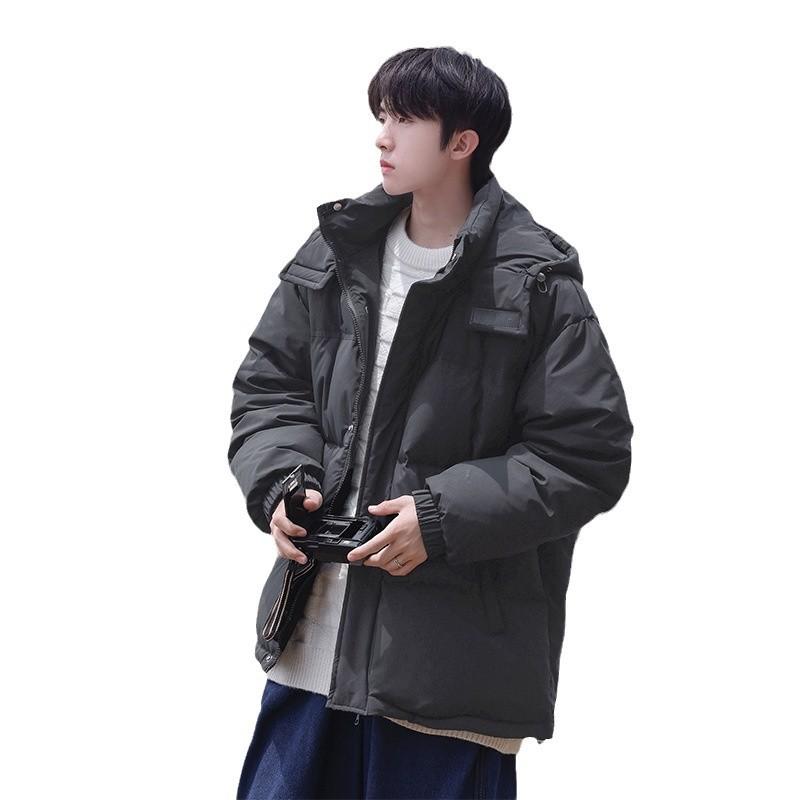 羽絨服 男性用 秋冬 白ダックダウン 80% 撥水 防風 フード付き 中綿入り 無地 黒 ブラック グレー カーキ ベージュ パープル ゆったり 暖かい 防寒 カジュアル アウター