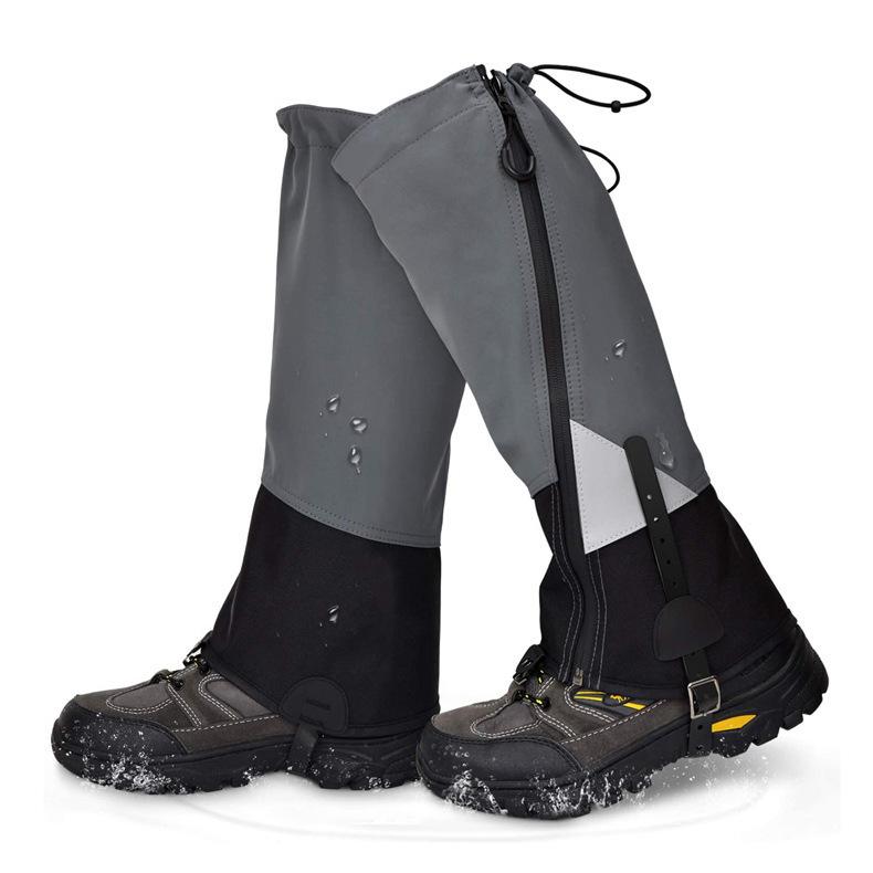 登山用 ゲイター 防水 滑り止め 防寒 スパッツ 900D防水オックスフォード生地 黒灰 Lサイズ 登山 ハイキング トレッキング 雪山 アウトドア