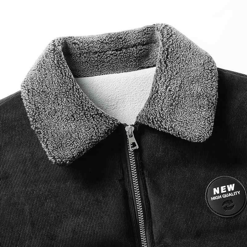上衣 成人男性用 裏起毛 防寒着 上衣 前掛け 土黄味がかった ポリエステル M L XL 2XL 3XL 4XL 5XL 秋冬