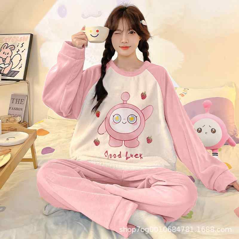 パジャマ 女の子 子供 秋冬用 フランネル かわいい 長袖 寝巻き 上下セット 部屋着 ルームウェア 100 110 120 130 140 150 160