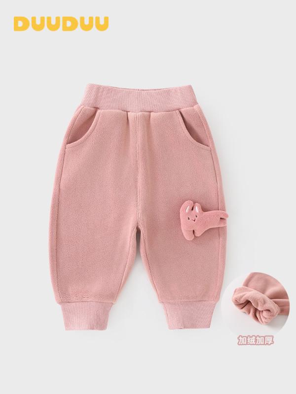 子供用パンツ 秋冬 加絨 加厚 ロングパンツ 小童 幼児 ベビー 衛・樔 コットン 無地 かわいい 伸縮性 スポーツ 普段使い ピンク系