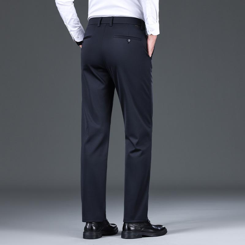 パンツ メンズ 男性用 ビジネス カジュアル ロングパンツ 秋冬 暖か 裏起毛 黒色 スラックス 冬物 厚手 フォーマル ズボン 紳士 ストレート 高弾性 ウエストゴム