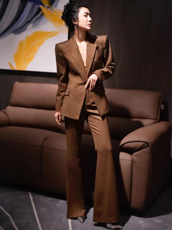 レディーススーツ セットアップ フォーマル テーラードジャケット パンツスーツ ウール混紡 長袖 ブラック オフィスカジュアル|イーマイショップ