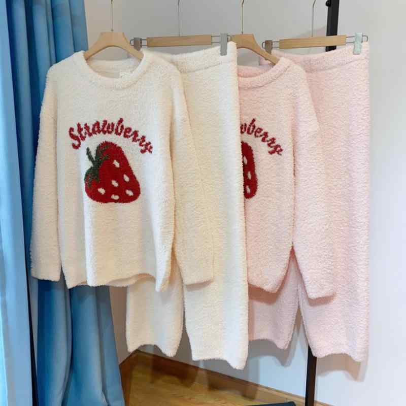 パジャマ レディース 長袖 秋冬 部屋着 ルームウェア 上下セット 保温性 暖かい かわいい アクリル あったか ふわふわ モコモコ 寝巻き 寝間着