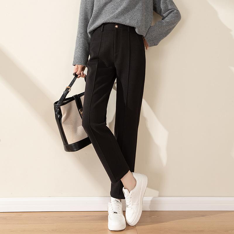 パンツ レディース 秋冬 テーパードパンツ ウール混紡 あったか 裏起毛 ハイウエスト スラックス カジュアル 通勤 オフィス ブラック キャメル ブラウン