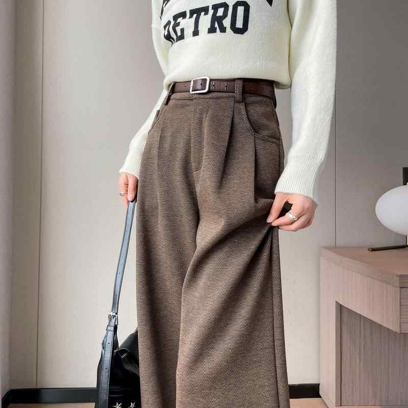 パンツ レディース 秋冬 ウール ワイドレッグパンツ ミラード 高身長 小柄 高見え 美脚 あったか 裏起毛 スラックス オフィス カジュアル