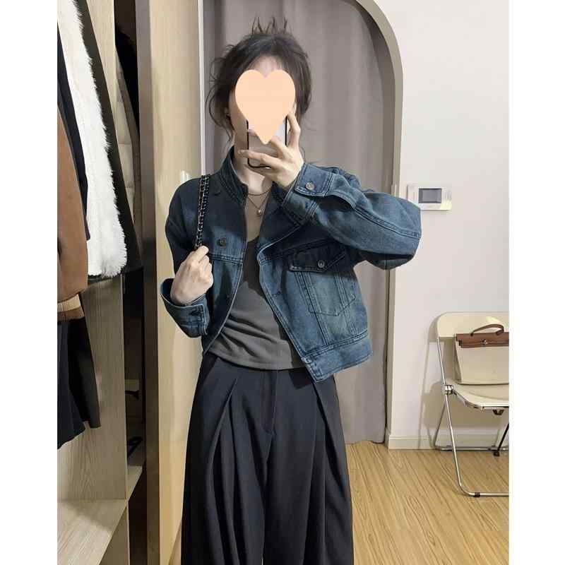 ジャケット レディース デニムジャケット Gジャン 春秋 アウター レトロ トップス 高級感 韓国風 ゆったり 長袖 ショート丈 綿