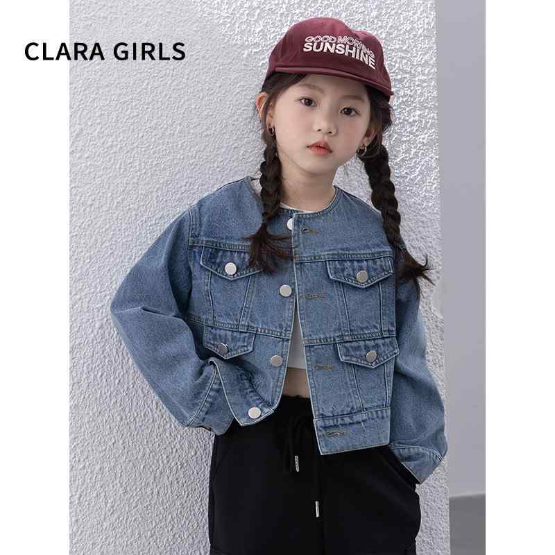 上衣 キッズ 赤ちゃん服 御姉さん ジーンズ上衣 春 韓国風 レトロ Gジャン 上衣 トップス アウター お坊っちゃん 今めかしい 愛くるしげ 普段着 通学着