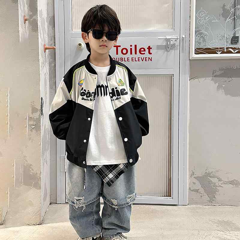 子供服 ジャケット 男の子 春秋 ブルゾン ジャンパー 韓国風 ボーイズ アウター 3歳 4歳 5歳 6歳 7歳 8歳 90cm 100cm 110cm 120cm 130cm 140cm 150cm