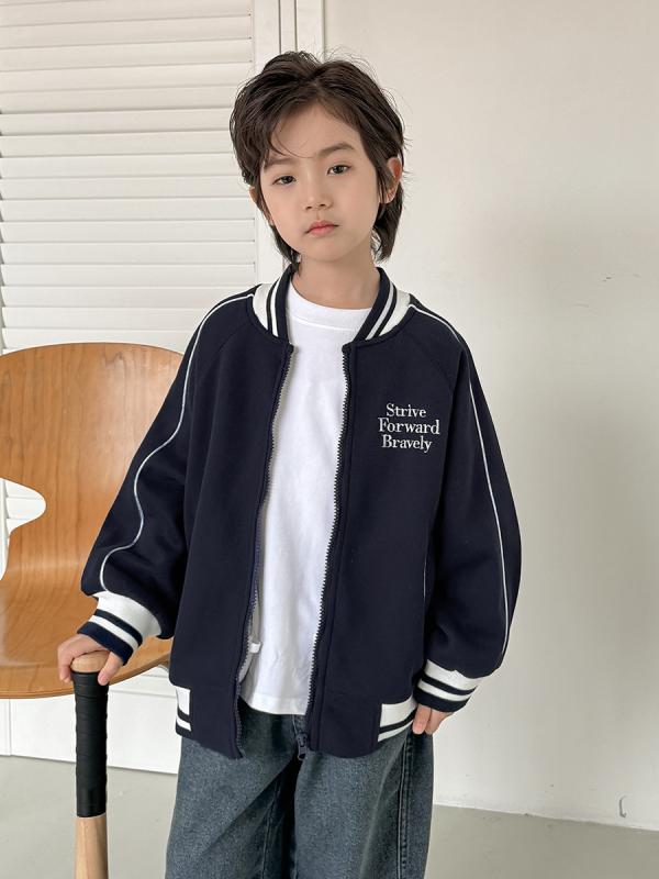 子供服 ジャケット 男の子 スタジャン 春秋 立襟 無地 アウター ジャンパー 普段着 長袖 ショート丈 トップス 110cm 120cm 130cm 140cm 150cm 160cm 170cm