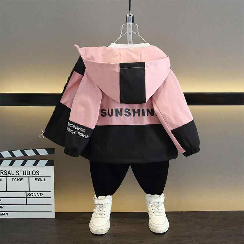 キッズ ジャケット 韓国風 パーカー ジャンパー アウター 春秋 中童 大童 ベビー服 英字 ワンポイント カジュアル ピンク系 グリーン