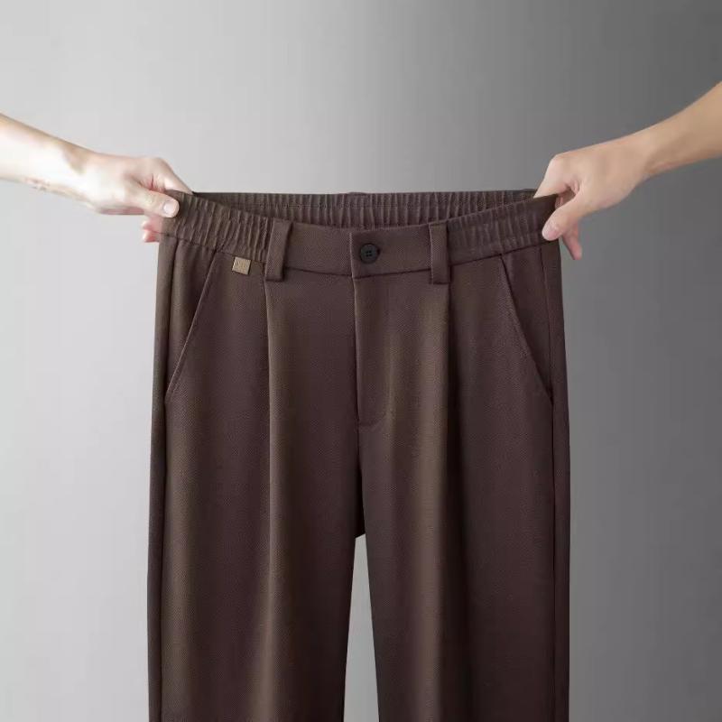 ズボン メンズ 男性用 ウール 厚手 ワイドレッグパンツ ビジネス 高弾性 カジュアル 耐摩耗性 ブラック 黒 紺色 コーヒー色 炭灰色 大きいサイズ