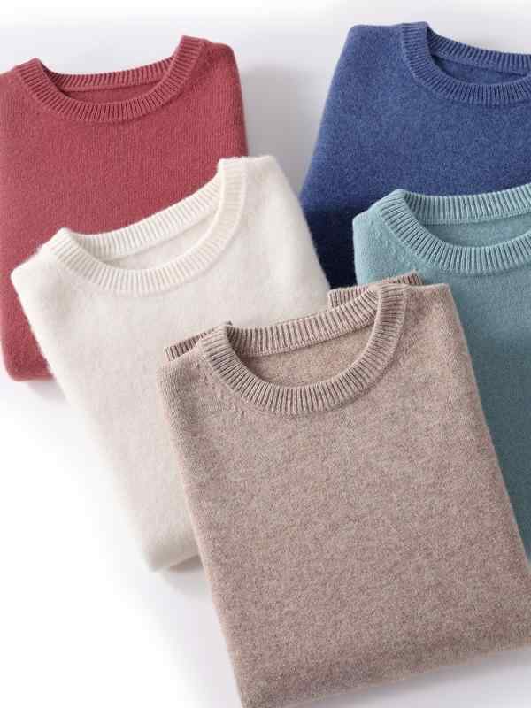 ニット メンズ 男性用 ウール セーター 秋冬 トップス ラウンドネック プルオーバー 厚手 リブ 伸縮性 紺色 白色 赤色 グレー 緑色 青色 黄色 キャメル S M L XL XXL XXXL