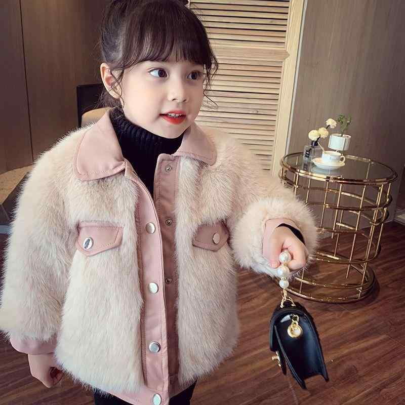 子供服 フェイクファー コート ジャケット 秋冬 女の子 韓国風 厚手 防寒 アウター 上着 ピンク 80 90 100 110 120 130 140