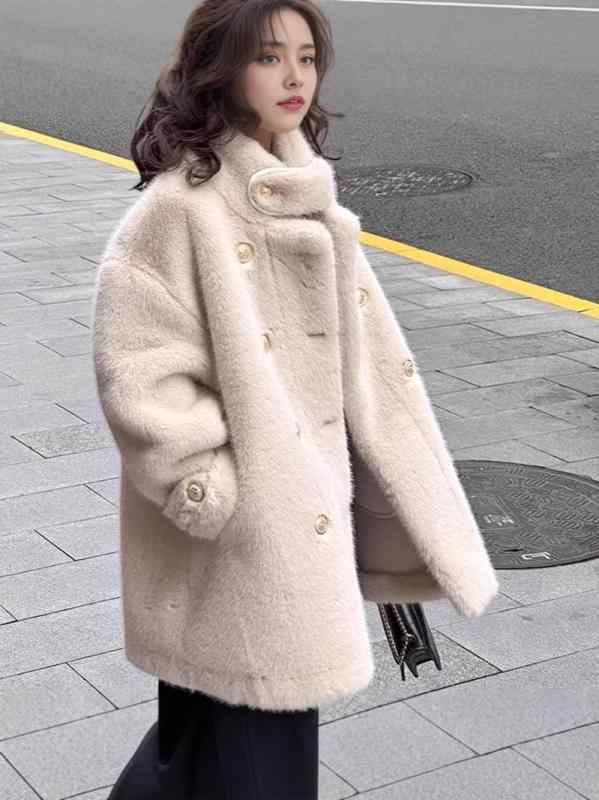 子供服 冬用コート 女の子用フェイクファーコート ガールズ 韓国風 中長丈 厚手 防寒 ミンク風 アウター 90cm 100cm 110cm 120cm 130cm 140cm 150cm かわいい 杏色 コーヒー色 ローズレッド