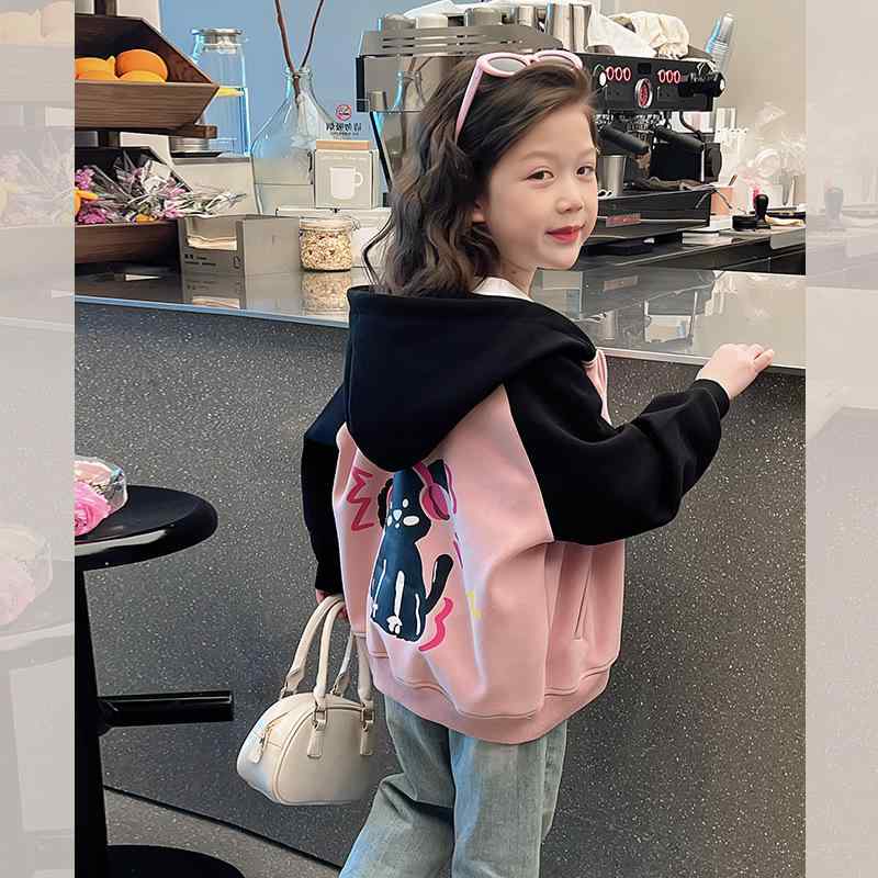 子供服 ジャケット 女の子 スポーツ アウター 配色 パーカー ジャンパー 春物 長袖 かわいい 綿 110cm 120cm 130cm 140cm 150cm 160cm 170cm