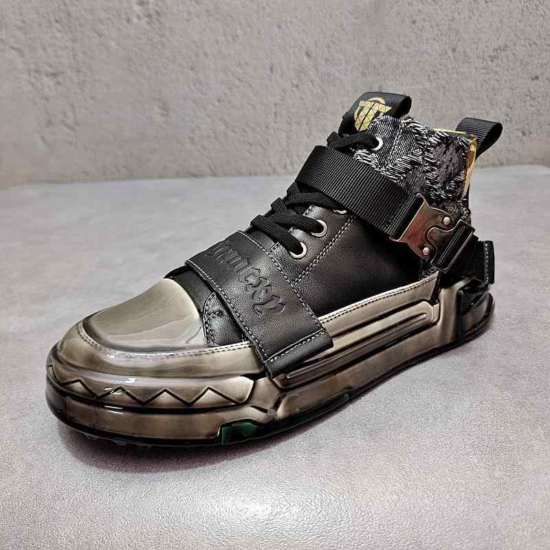 ブーツ 成人男性用 牛皮 細工物ブーツ 厚底 なめし革 スピード競技引き上げる 真っただ中丈 黒いこと 白いこと 秋場 普段使い走り 18-40歳