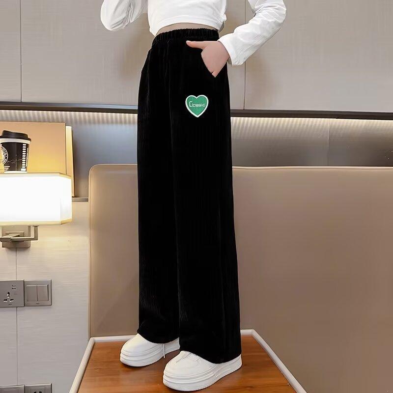 子供服 ワイドパンツ ガールズ 秋冬 裏起毛 スウェットパンツ 女児 ストレートパンツ ゆったり 普段着 部屋着 120cm 130cm 140cm 150cm 160cm 170cm