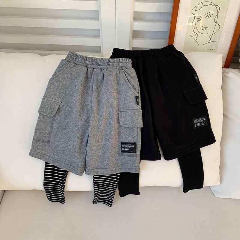 パンツ 子供服 男の子 カジュアルパンツ ボーイズ 運動着 スポーティー 伸縮性 ウエストゴム 普段着 ロングパンツ ブラック グレー