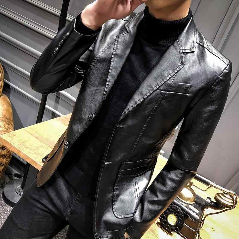 ジャケット 男性用 レザージャケット テーラードジャケット PUレザー 合皮 秋物 アウター ライトアウター 羽織り 黒 茶色 黄土色 M L XL XXL XXXL