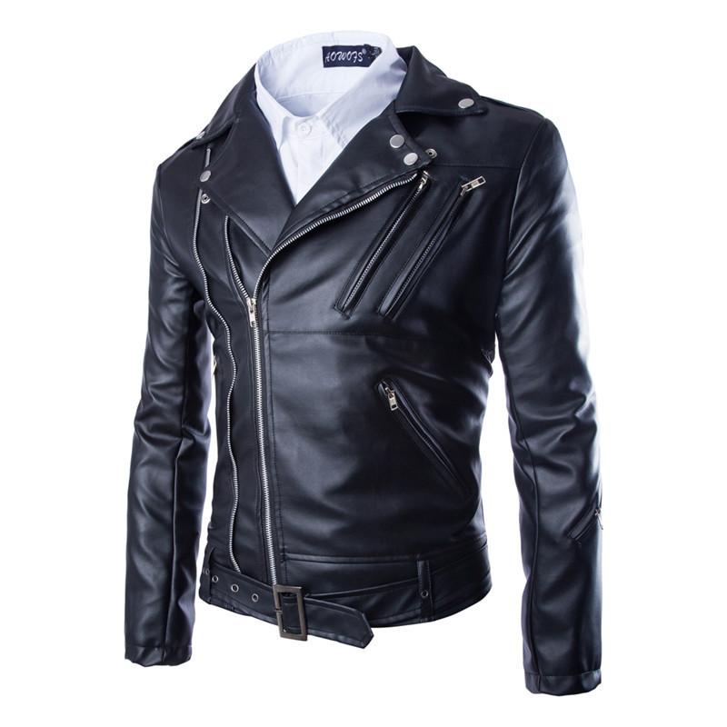 上衣 成人男性用 合皮 上衣 秋冬 ライダースジャケット フェイクレザー アウター 黒いこと M L XL 2XL 3XL 4XL 5XL