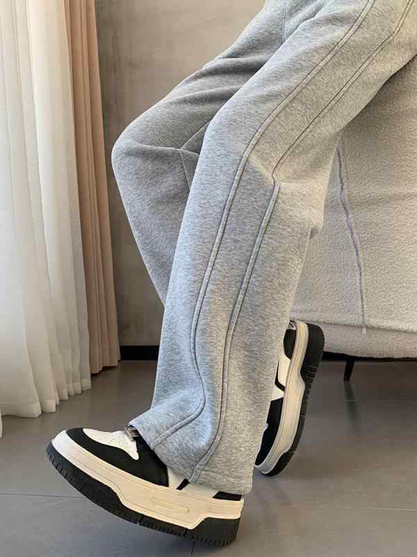 パンツ レディース 灰色 ワイドレッグパンツ 春夏 高身長 小柄 高腰 ストレートパンツ カジュアルパンツ イージーパンツ スウェットパンツ 綿 麻 リラックス 普段使い