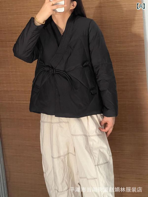 羽?服 レディース 大きいサイズ 長袖 ゆったり 暖かい 軽量 文芸復古 中綿 黒 赤 白 ベージュ