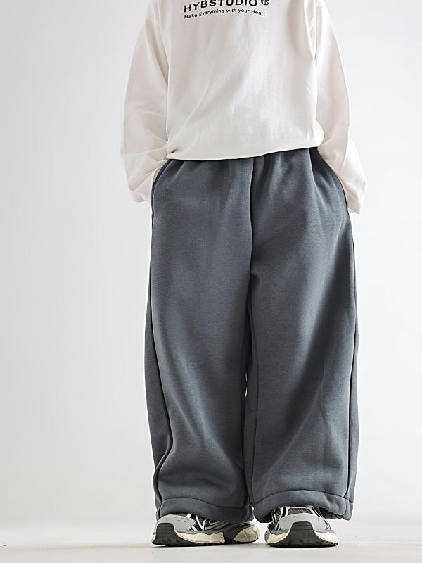 子供用 スウェットパンツ 秋冬 男児 裏起毛 ロングパンツ 80%綿 20%ポリエステル 伸縮性 普段着 部屋着 90 100 110 120 130 140 150 杏色 深灰