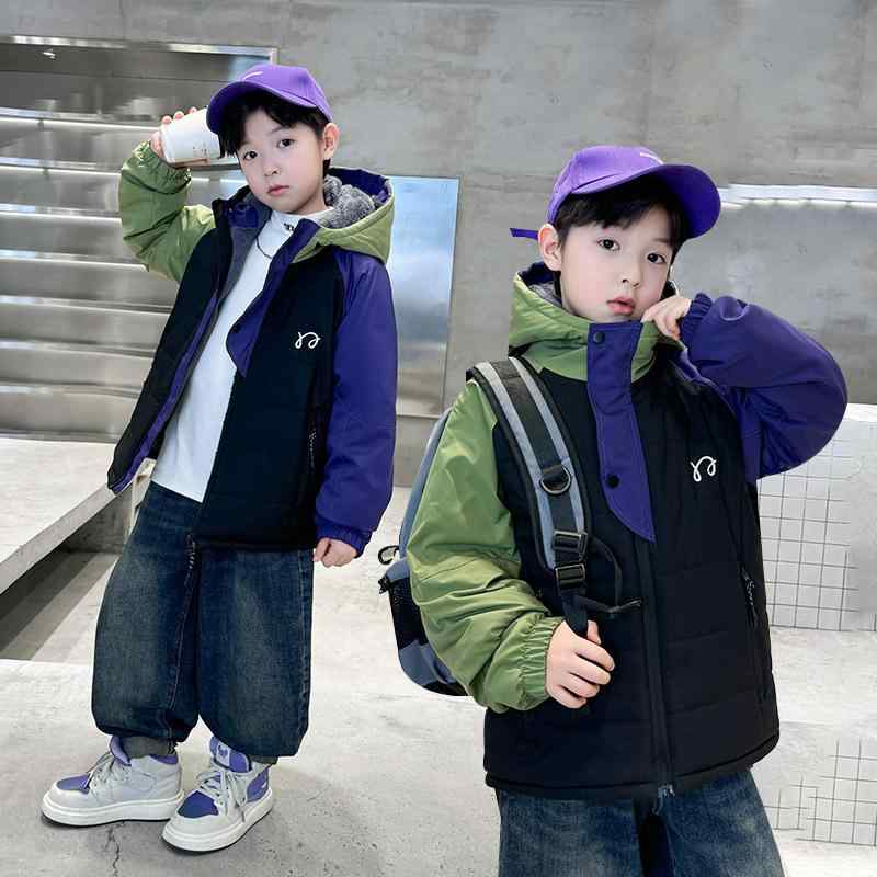 子供服 アウター 秋冬 中綿入りジャケット 男の子 防寒着 裏起毛 フード付き ジャンパー キッズ ボーイズ 暖か 通学着 普段使い