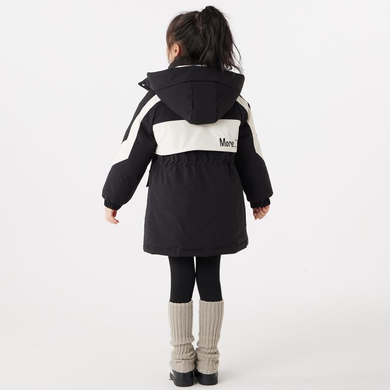 子供服 ガールズ ダウンジャケット パーカー 白ダックダウン 中綿 厚手 防寒 韓国風 110cm 120cm 130cm 140cm 150cm 160cm 170cm｜イーマイショップ