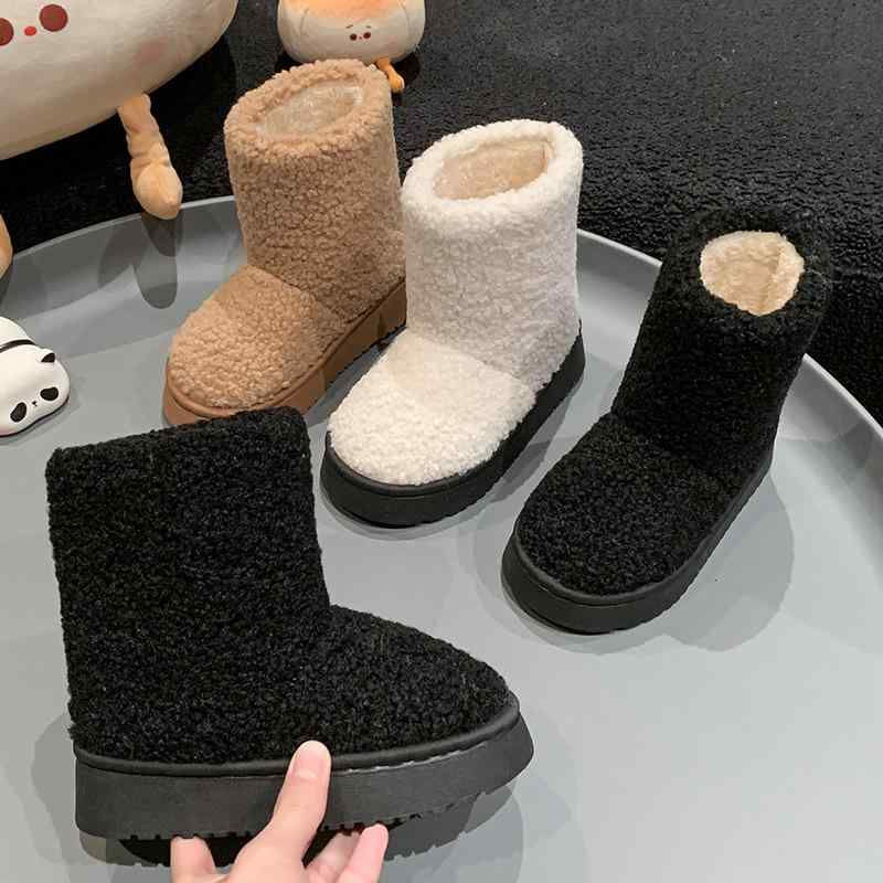 子供靴 スノーブーツ 女の子 雪遊び 防寒 裏起毛 ボア ムートンブーツ かわいい カジュアル 中童装 大童装 白 黒 ベージュ