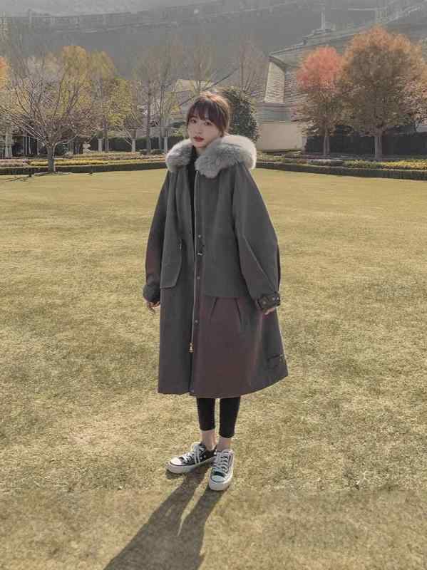 レディース 派克服 大きいサイズ ゆったり 裏起毛 あったか アウター 防寒着 ジャケット グレー 深ブラウン ポリエステル 超長袖 飛飛袖｜イーマイショップ