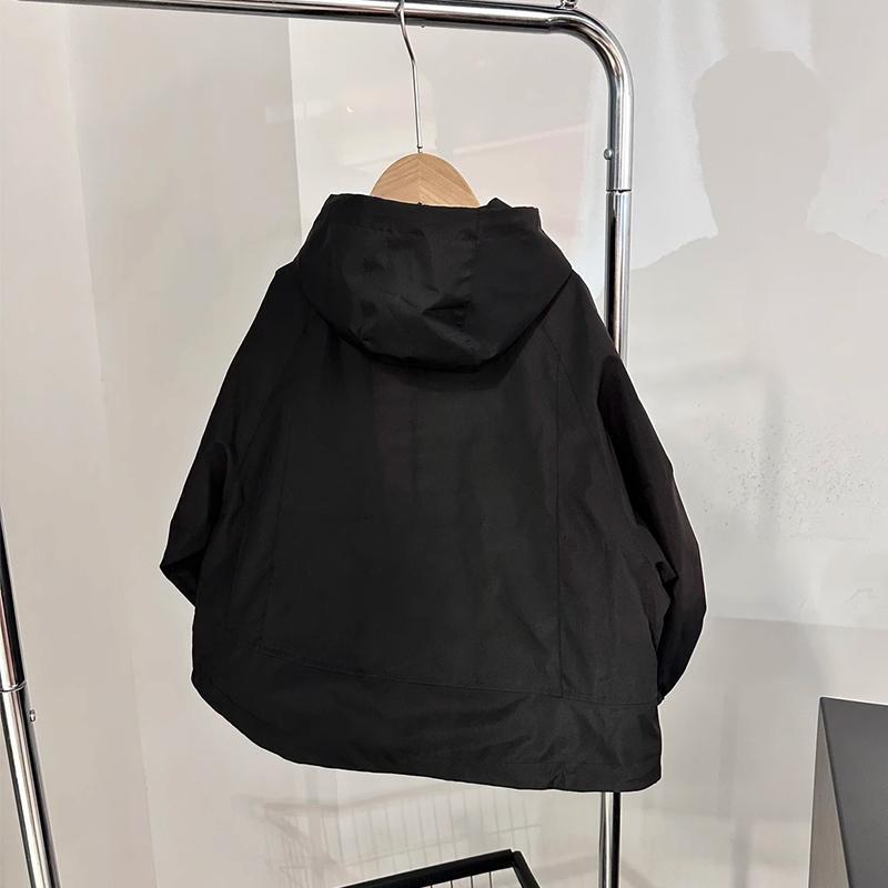 キッズ ジャケット 子供服 アウター 秋冬 男の子 ウィンドブレーカー パーカー ジャンパー スポーツウェア 普段使い 110 120 130 140 150 160 170 ブラック