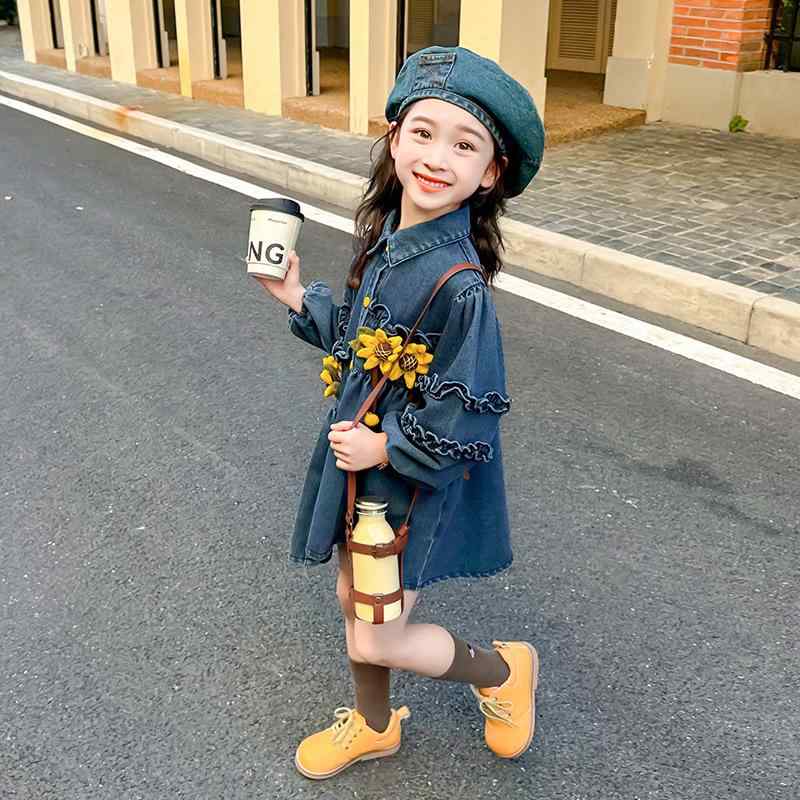 子供服 ジャケット 春秋 女の子 デニムジャケット ガールズ アウター 花柄 かわいい おしゃれ キッズ 子供 幼児 ブルー 90 100 110 120 130 140