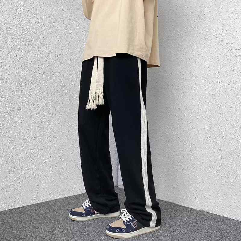 パンツ 男性用 9分丈パンツ ストレートパンツ 伸縮性 普段使い 韓国風 ブラック グレー