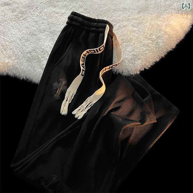 パンツ 男性用 スウェットパンツ ストリート系 裾絞り ズボン クロス柄 イージーパンツ リラックス ルームウェア 部屋着 普段使い
