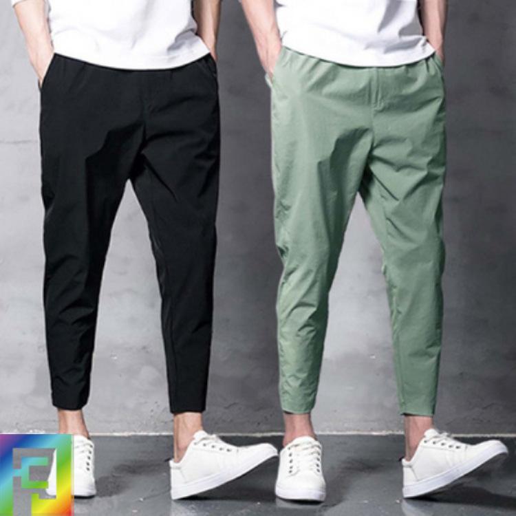 パンツ メンズ 男性用 9分丈パンツ ストレッチ 伸縮性 リラックス ゆったり テーパードパンツ 黒 ブラック カーキ