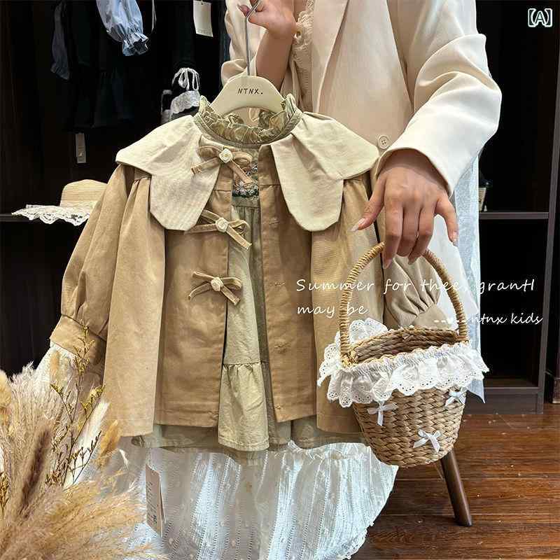 子供服 ジャケット 女の子 春秋 子供用 アウター フリル 襟 かわいい カジュアル 長袖 ガールズ カーディガン 上着 羽織 ジャンパー