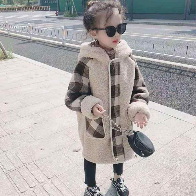 子供服 ボアジャケット 女の子 春秋 中長丈 アウター ラウンドネック ジャンパー チェック柄 裏起毛 防寒 普段使い 通園 通学 90 100 110 120 130 140 150cm