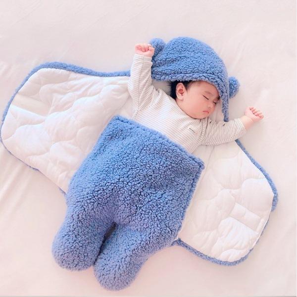 ベビー おくるみ 新生児 赤ちゃん 防寒 防寒着 あったか スリーパー 寝袋 秋冬 厚手 綿 0歳 1歳 かわいい