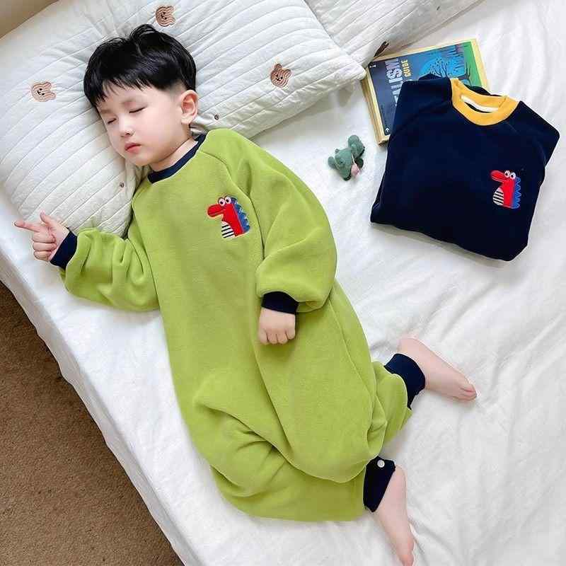 子供服 パジャマ 男の子 長袖 秋冬 恐竜柄 着る毛布 ベビー キッズ 子供 幼児 暖か 保温 防寒 寝袋 部屋着 ルームウェア